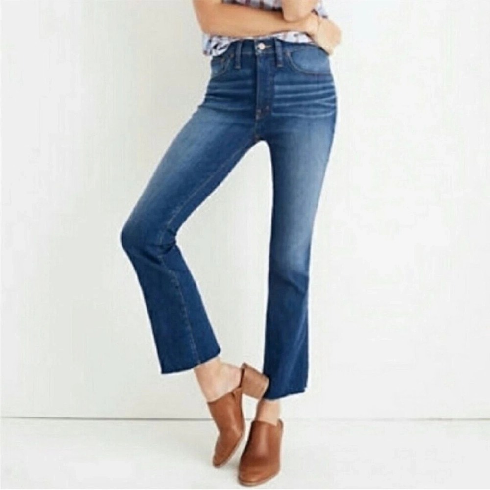 MADEWELL WOMENS CALI DEMI-BOOT BLUE JEANS FLARE LEGS SIZE 27